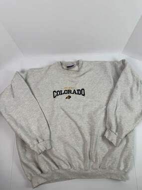 Vintage University of Colorado Sweatshirt, Hanes Ultimate Cotton, Grey, Size XL